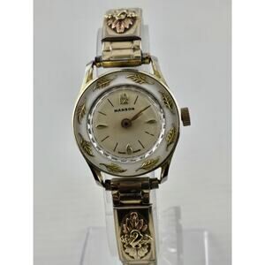 Manson Swiss Watch 10k Black Hills Gold Band Manual Wind Runs Expansion Band